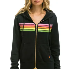 5 stripe zip hoodie