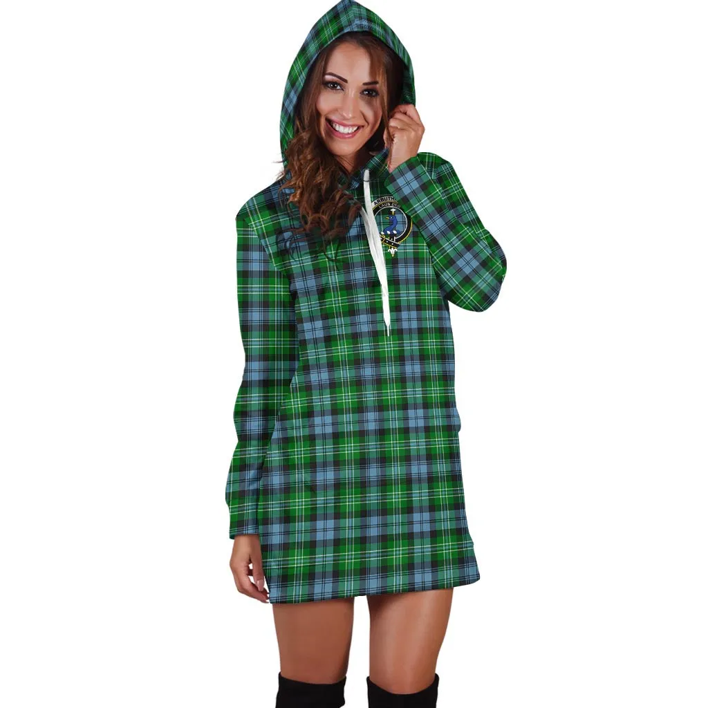 Arbuthnot Ancient Tartan Hoodie Dress with Family Crest