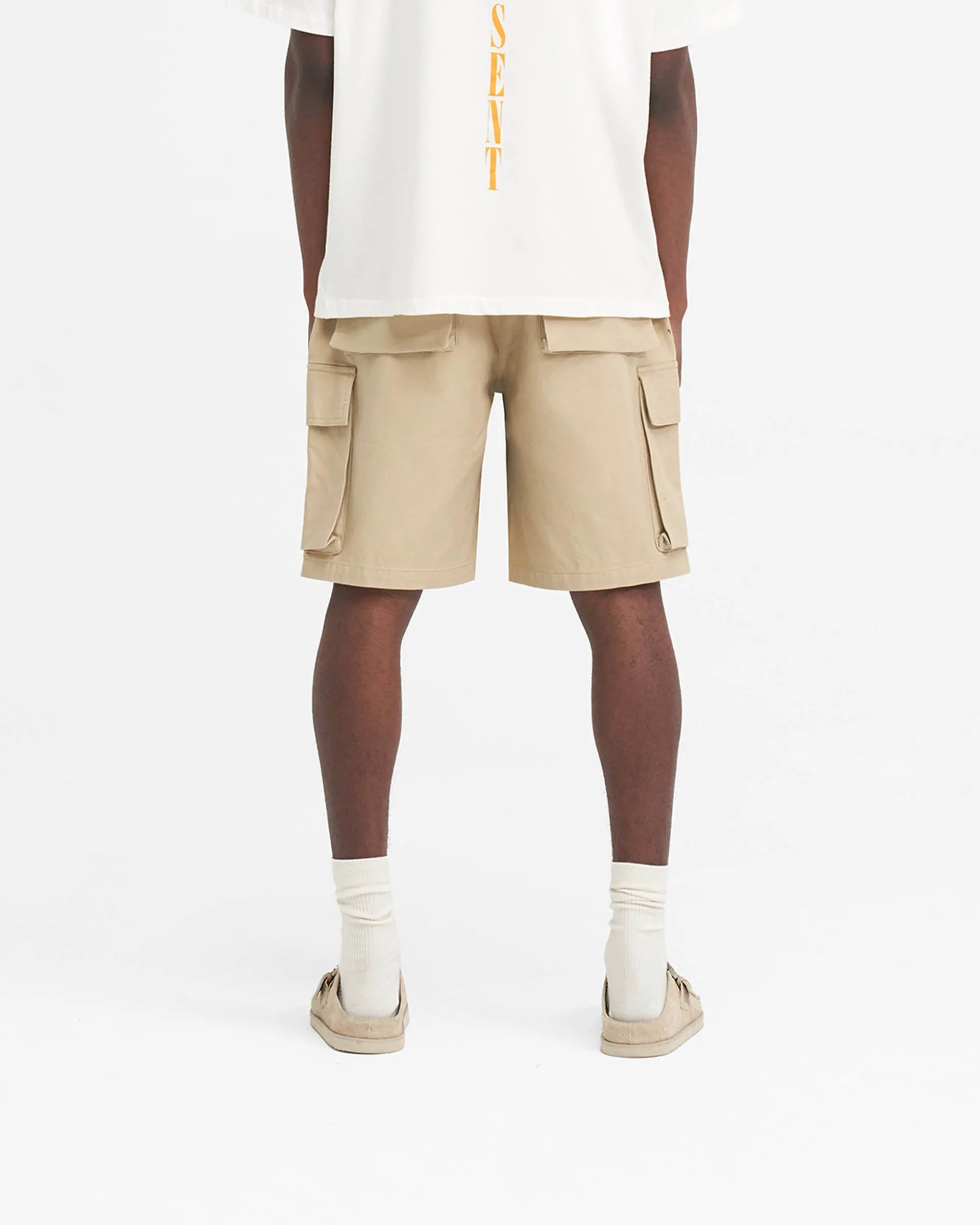 Baggy Cotton Cargo Short - Sandstone