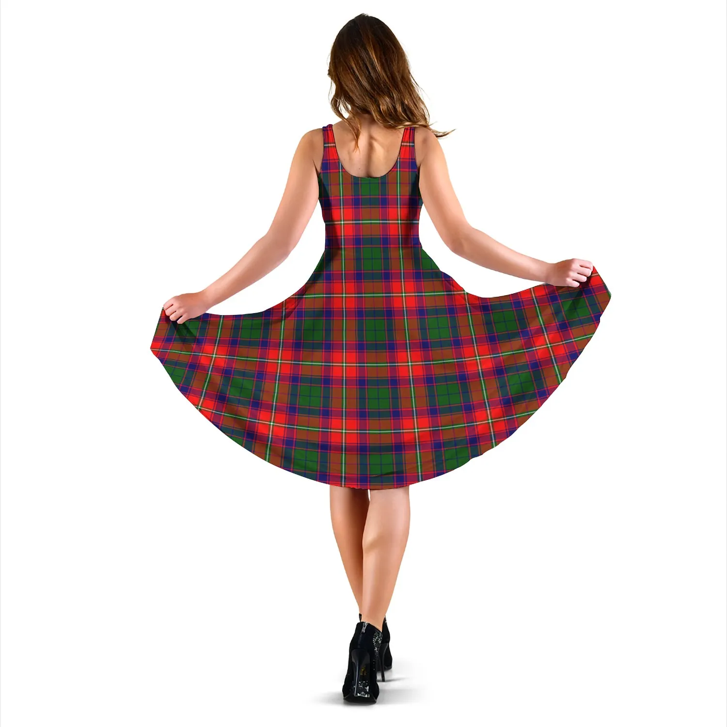 Belshes Tartan Sleeveless Midi Womens Dress