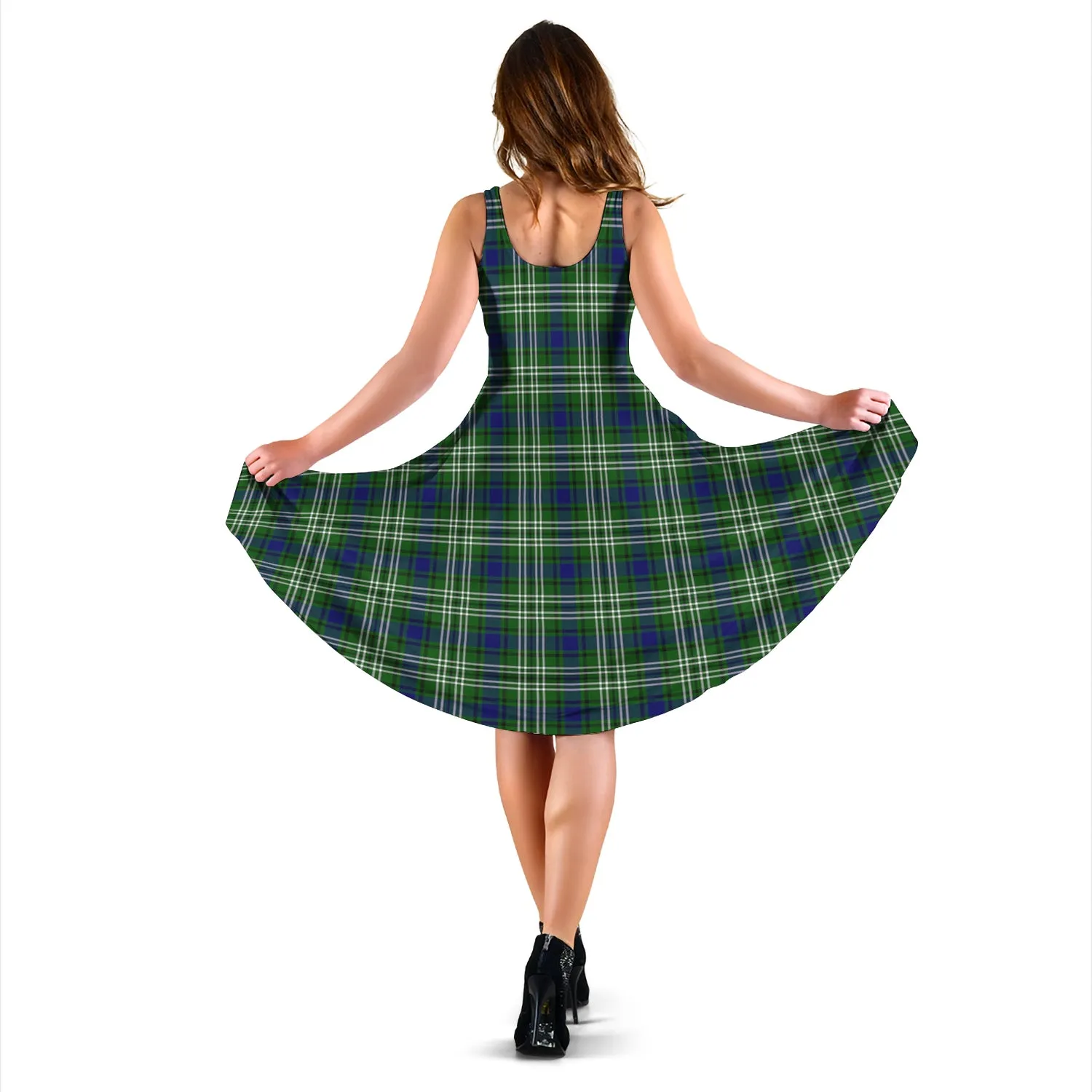 Blackadder Tartan Sleeveless Midi Womens Dress