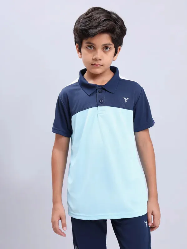 Boys Colorblock Slim Fit Polo T-shirt with TECHNO COOL 