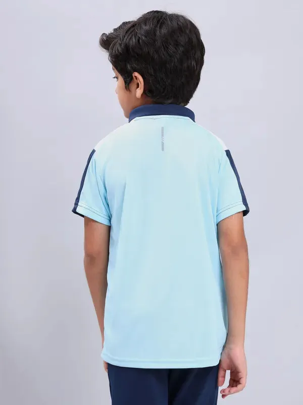 Boys Colorblock Slim Fit Polo T-shirt with TECHNO COOL 