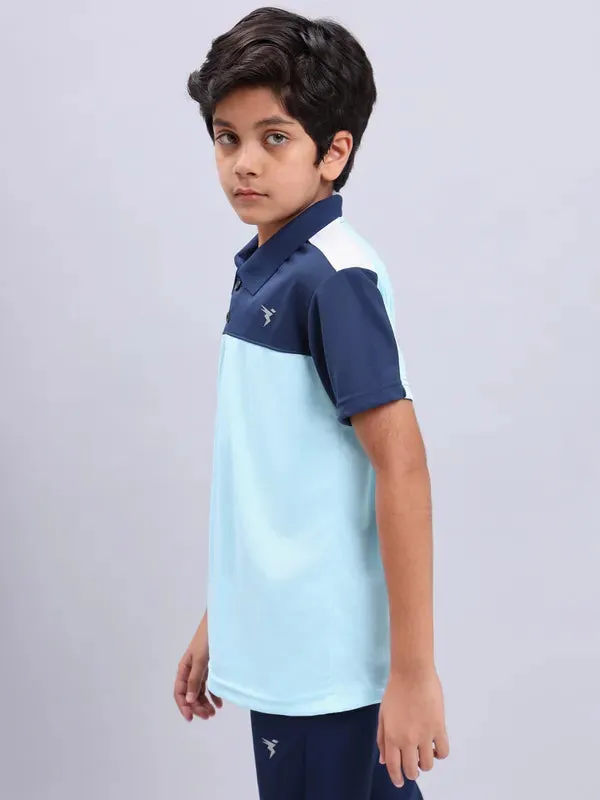 Boys Colorblock Slim Fit Polo T-shirt with TECHNO COOL 