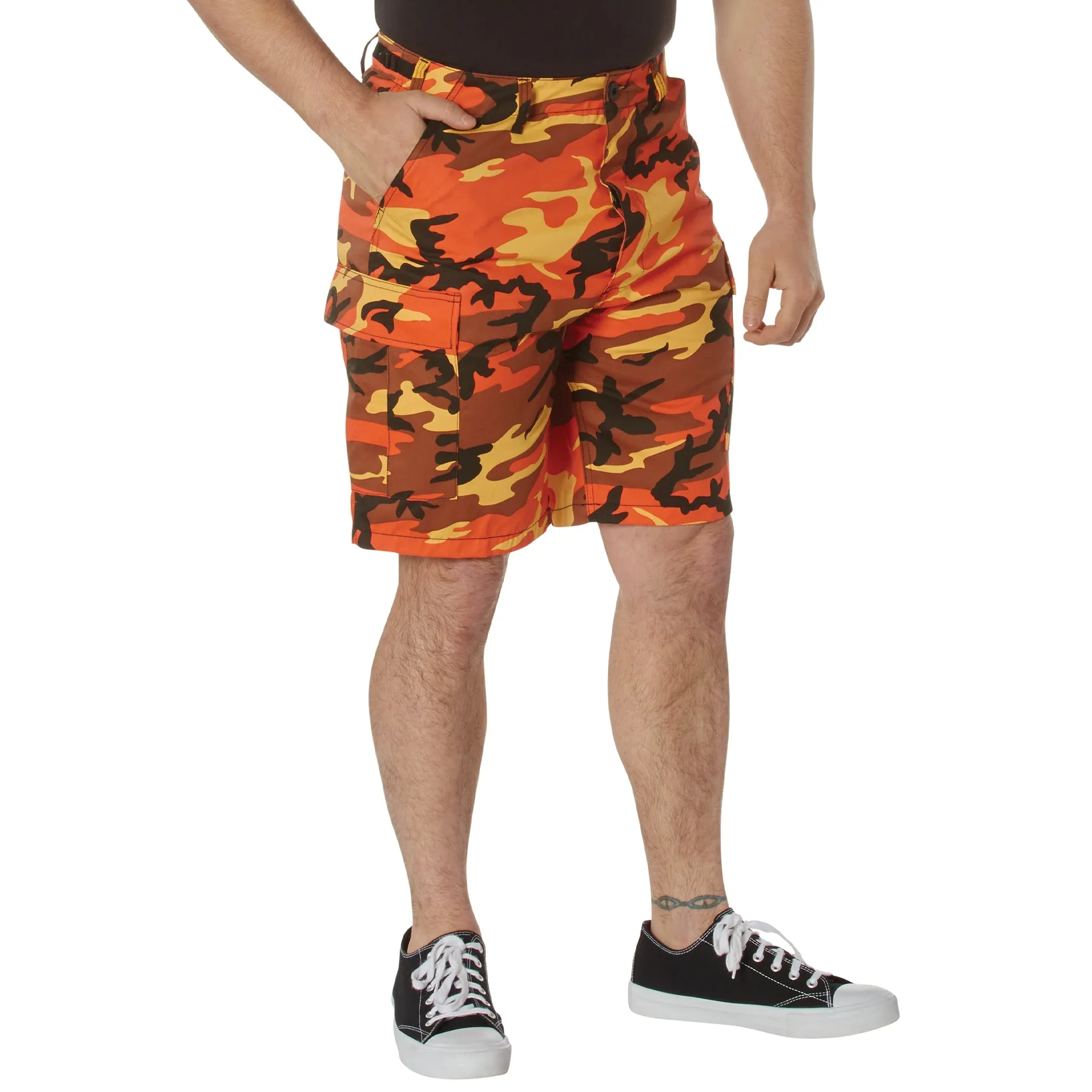 Camo BDU Shorts-Savage Orange- Poly/Cotton