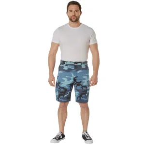 Camo BDU Shorts-Sky Blue Camo- Poly/Cotton