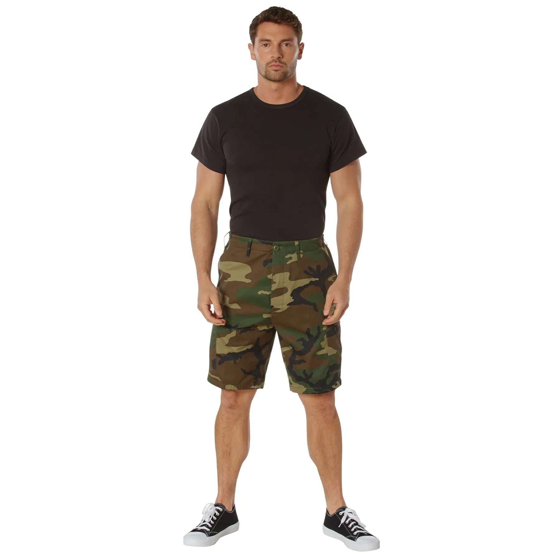 Camo BDU Shorts- Woodland- Poly/Cotton