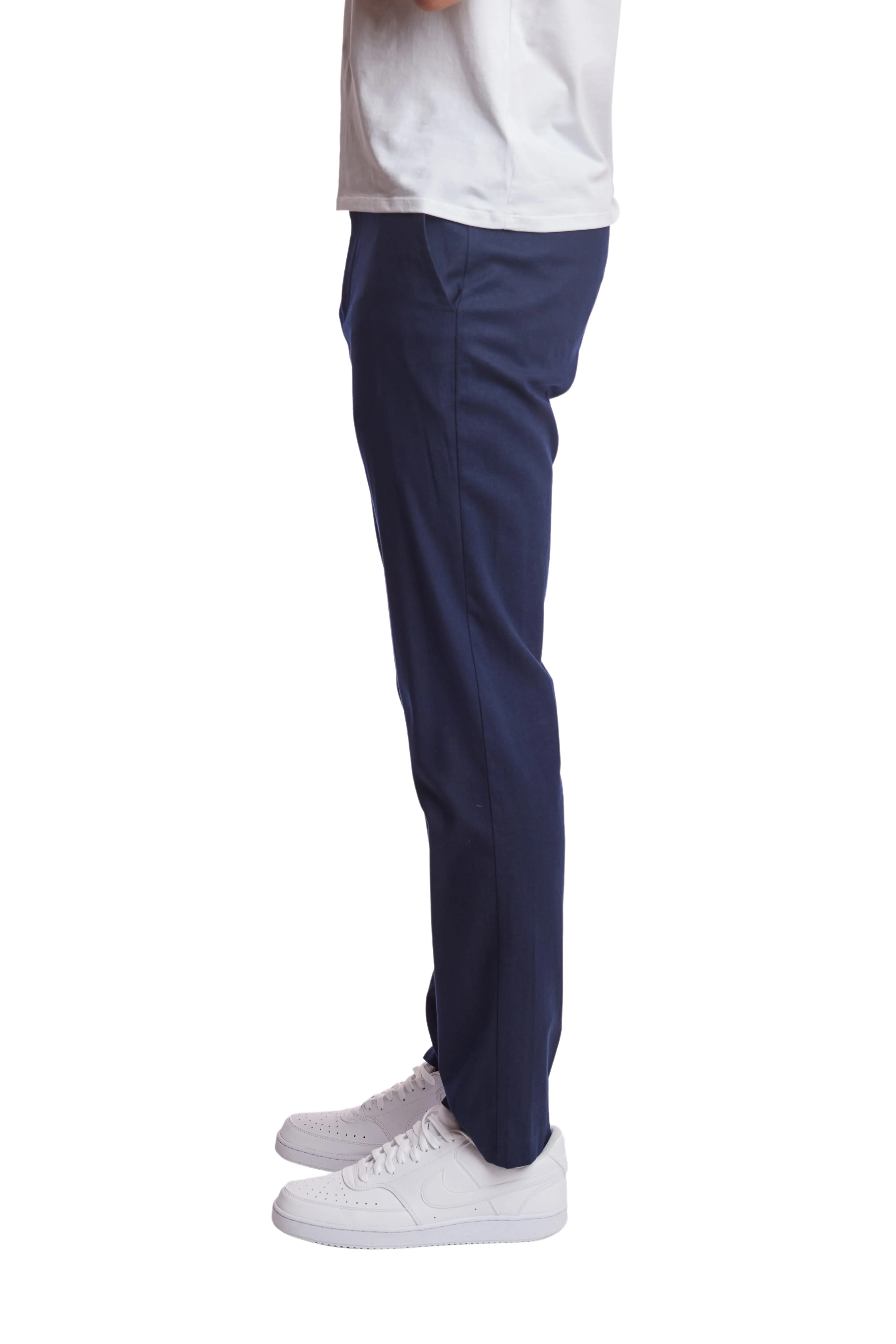 Carlton Chino Pants - slim - Navy Linen