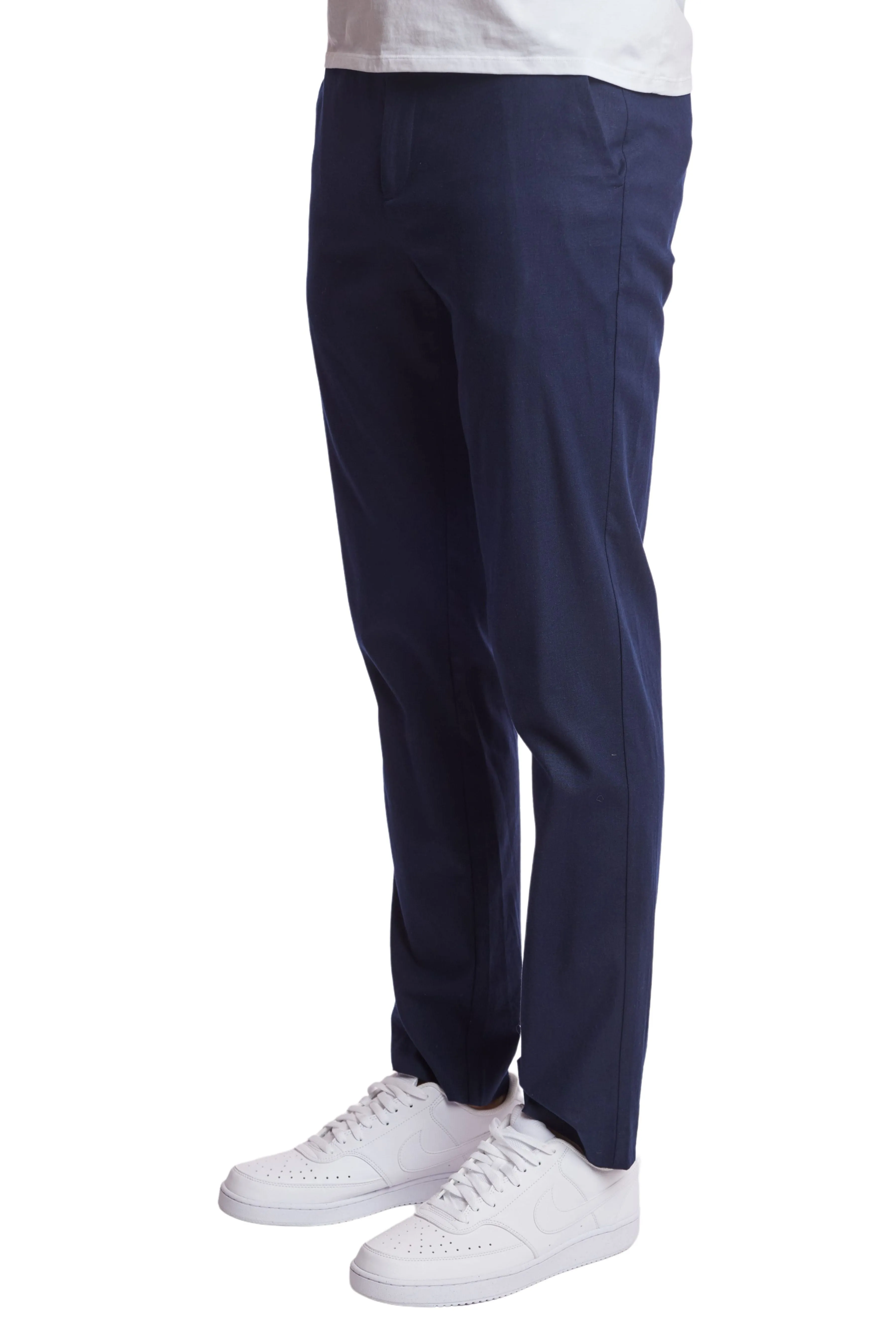 Carlton Chino Pants - slim - Navy Linen