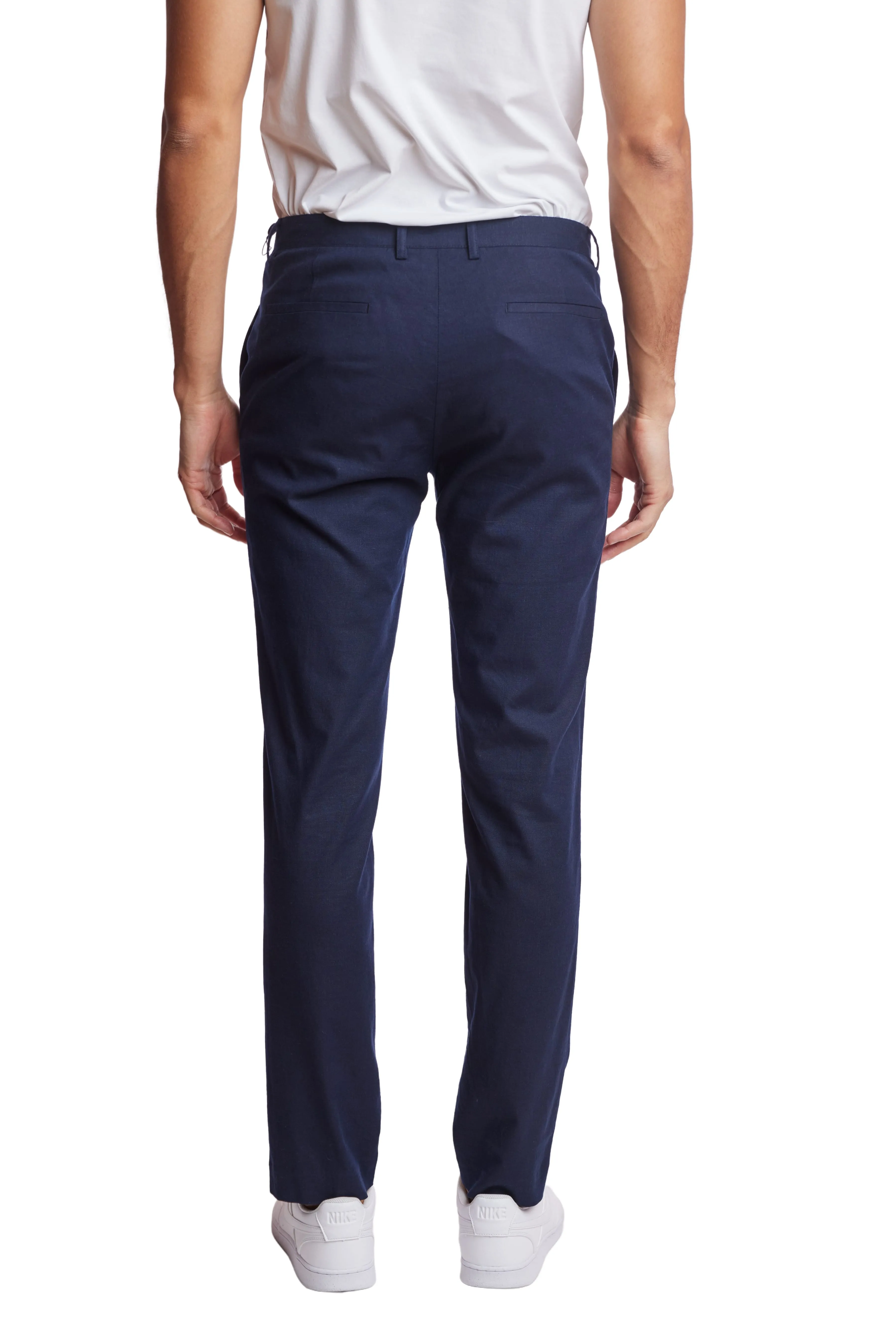 Carlton Chino Pants - slim - Navy Linen