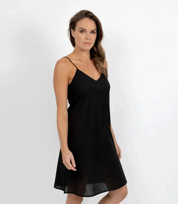 Cotton Voile Reversible Chemise - Black