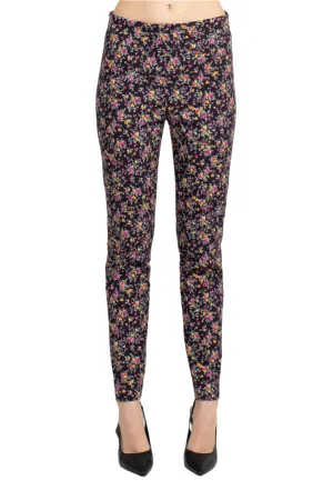 Counterparts Mid Banded Waist Multi Print Ankle Pull On Stretch Rayon Pant