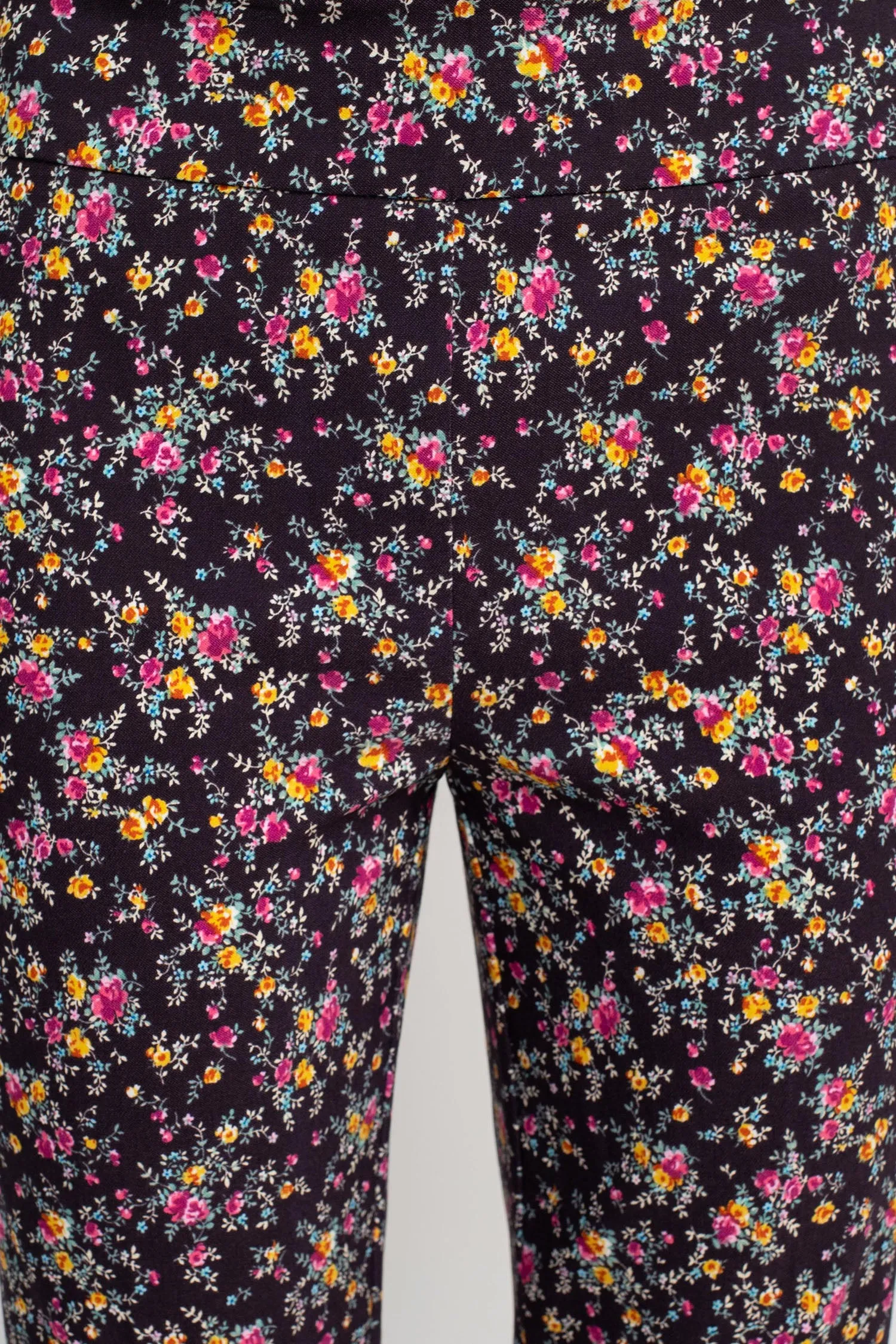 Counterparts Mid Banded Waist Multi Print Ankle Pull On Stretch Rayon Pant