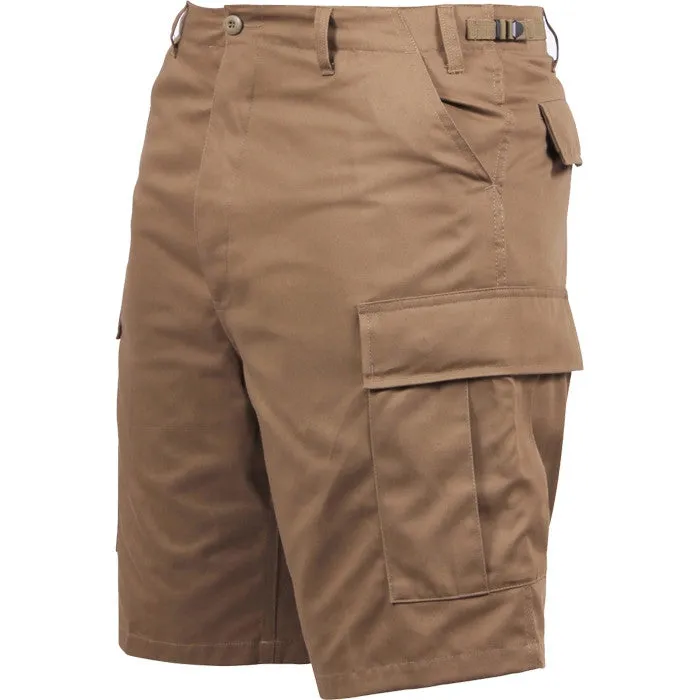 Coyote Brown - Military Cargo BDU Shorts - Polyester Cotton Twill