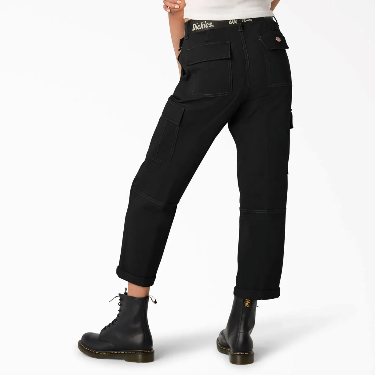 Dickies Womens Relaxed Fit Contrast Cropped Cargo Pant