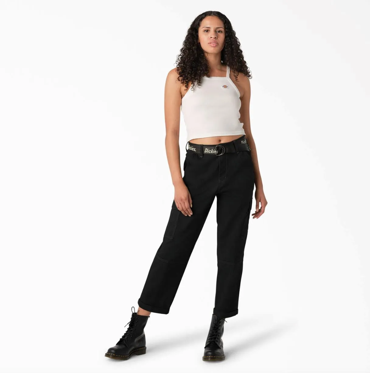 Dickies Womens Relaxed Fit Contrast Cropped Cargo Pant