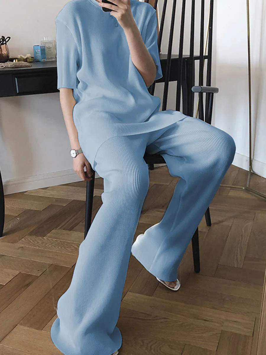 Fashionable Simple Casual Loose Comfortable Top Pants Suit