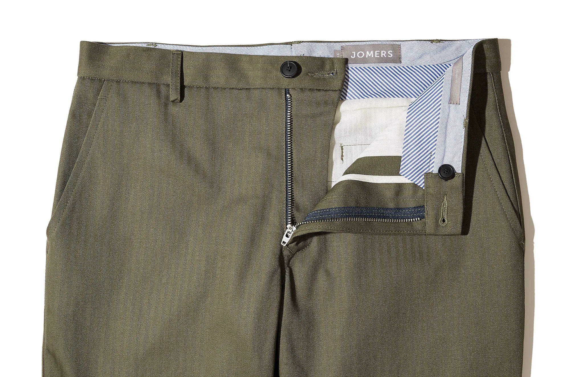 Gifford (Slim) - Olive Japanese Herringbone Chino