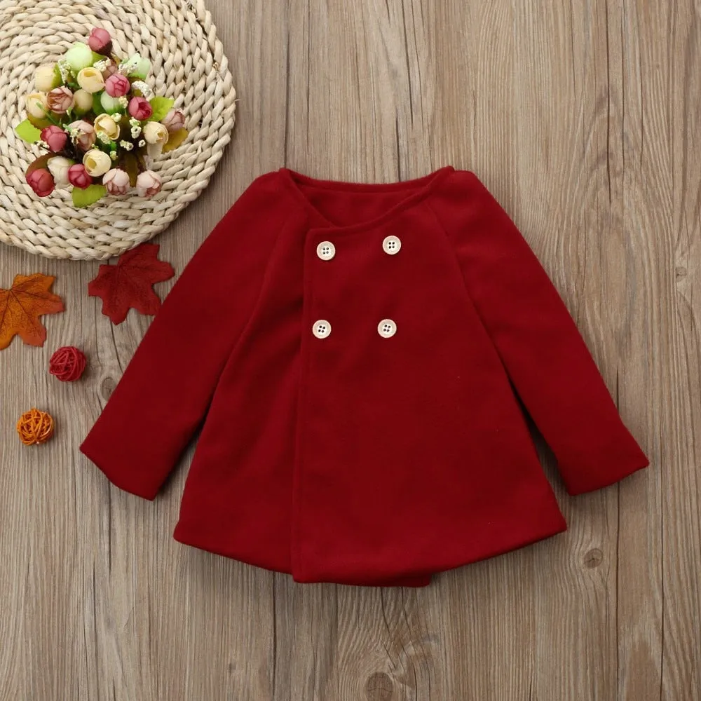 Girls Clothes Kids Baby Outfits Outwear Cloak Button Jacket Warm Coat Clothes Fantastic Comfortable