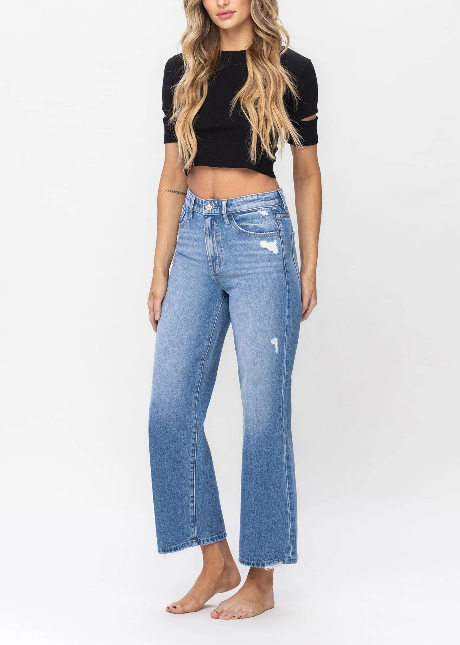 High Rise Wide Leg Denim Jeans