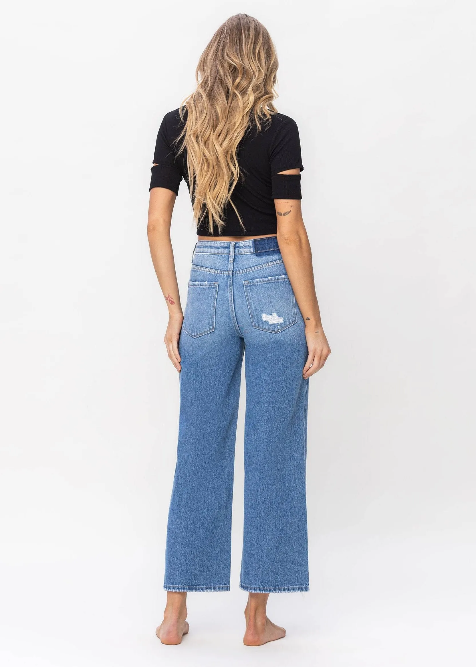 High Rise Wide Leg Denim Jeans