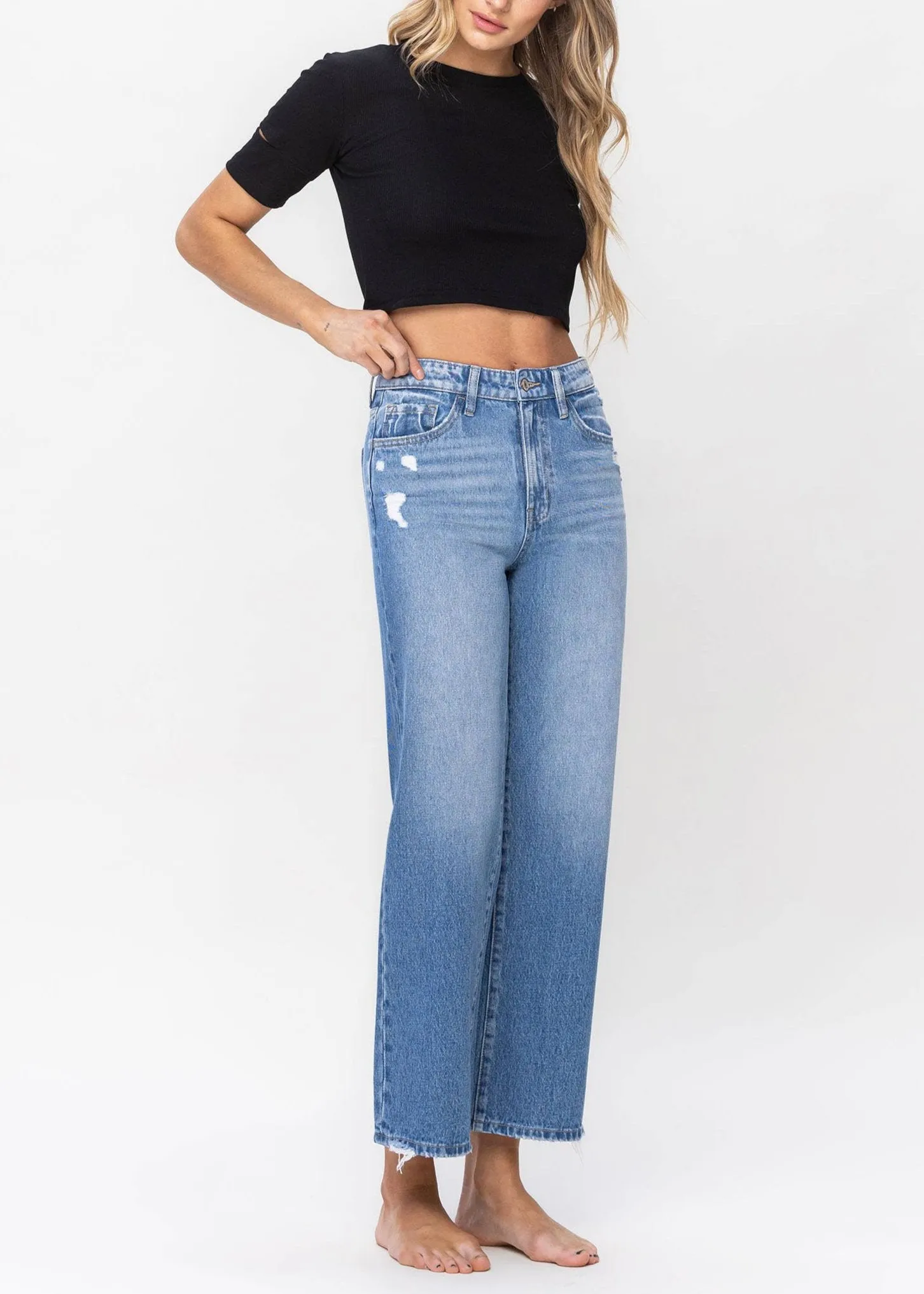 High Rise Wide Leg Denim Jeans