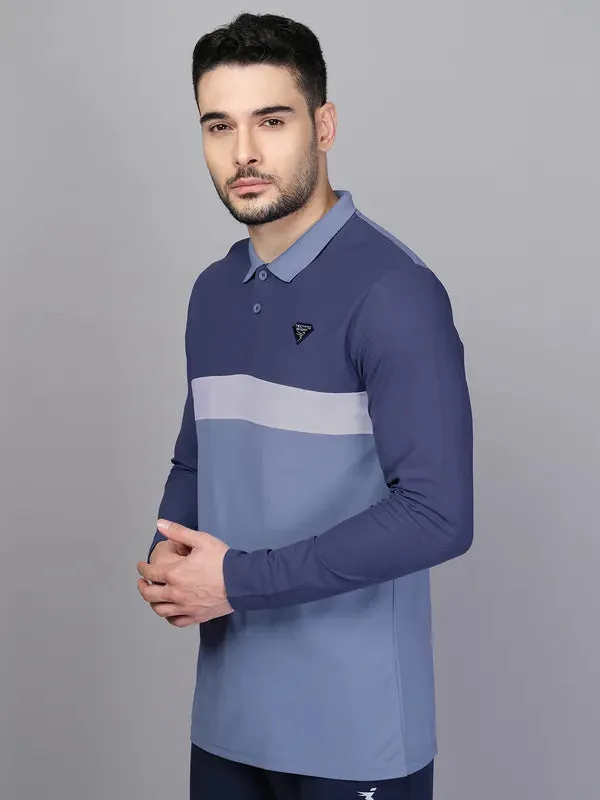 Men Colorblock Slim Fit Polo T-shirt with MATPIQ