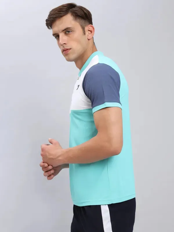 Men Colorblock Slim Fit Polo T-shirt with MATPIQ