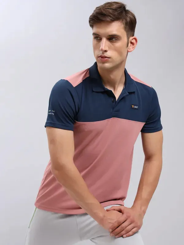 Men Colorblock Slim Fit Polo T-shirt with TECHNO COOL 