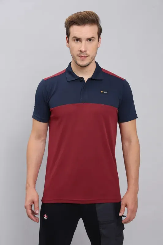 Men Colorblock Slim Fit Polo T-shirt with TECHNO COOL 