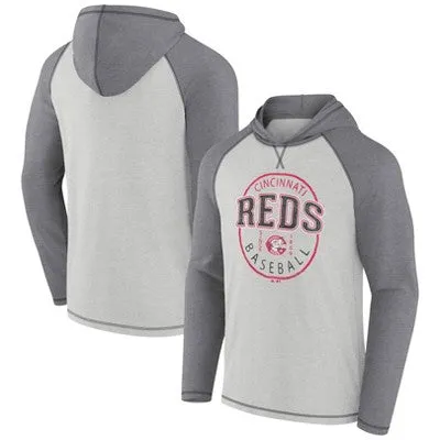 MLB Cincinnati Reds Men's Lightweight Bi-Blend Hooded Sweatshirt - M