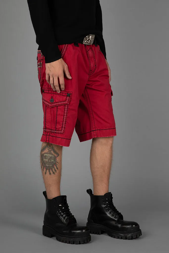 RED CARGO SHORTS