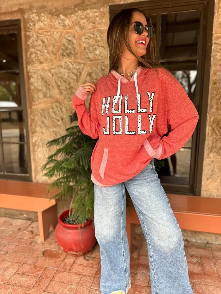 Red Holly Jolly Hoodie