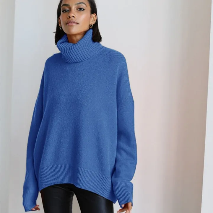 Relaxed Turtleneck Knit Sweater