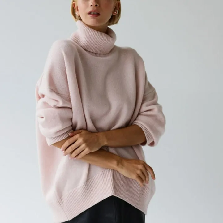 Relaxed Turtleneck Knit Sweater