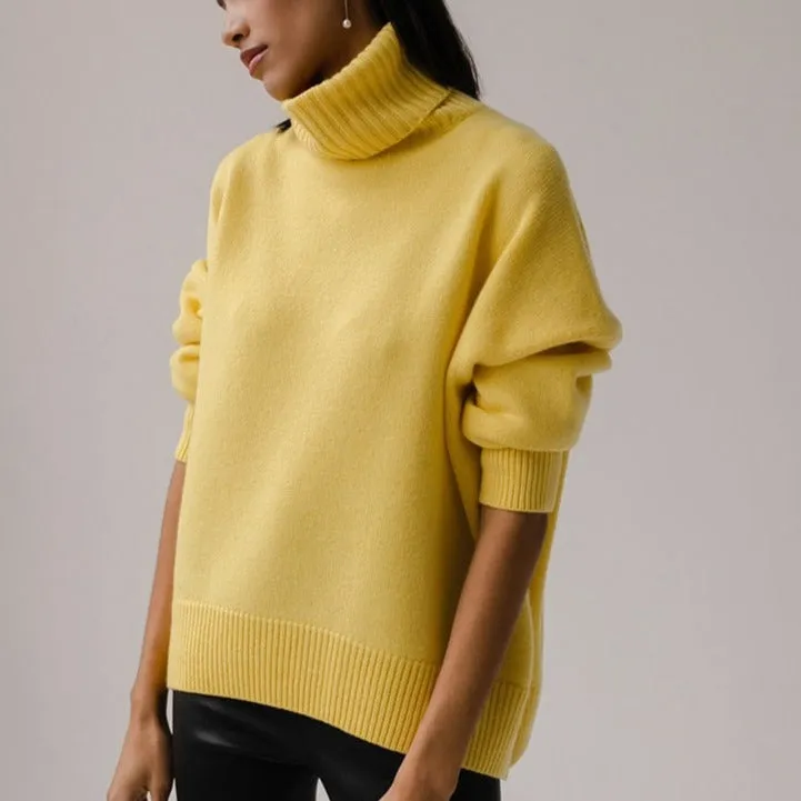 Relaxed Turtleneck Knit Sweater