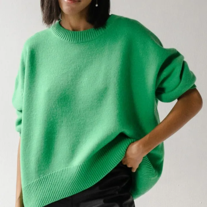 Relaxed Turtleneck Knit Sweater