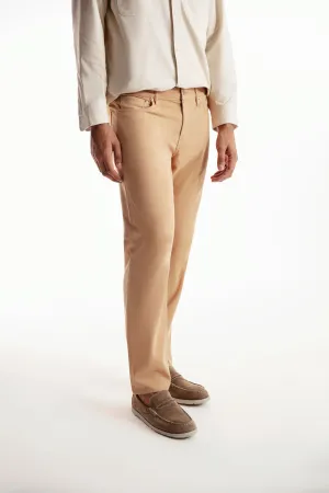 Rust Brown Denim Chino Crossover Pants