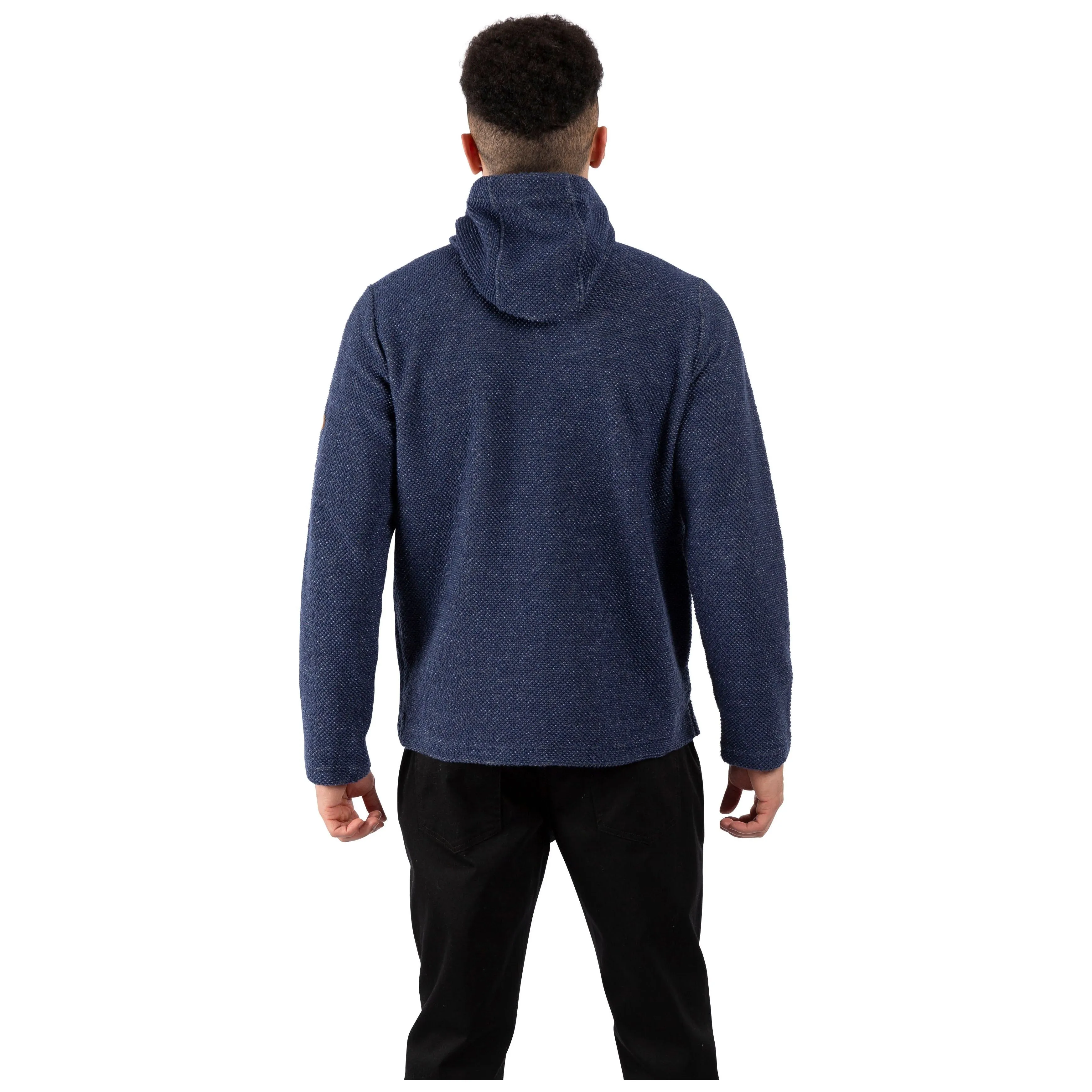 Scawton Men's Knitted Hoodie in Navy