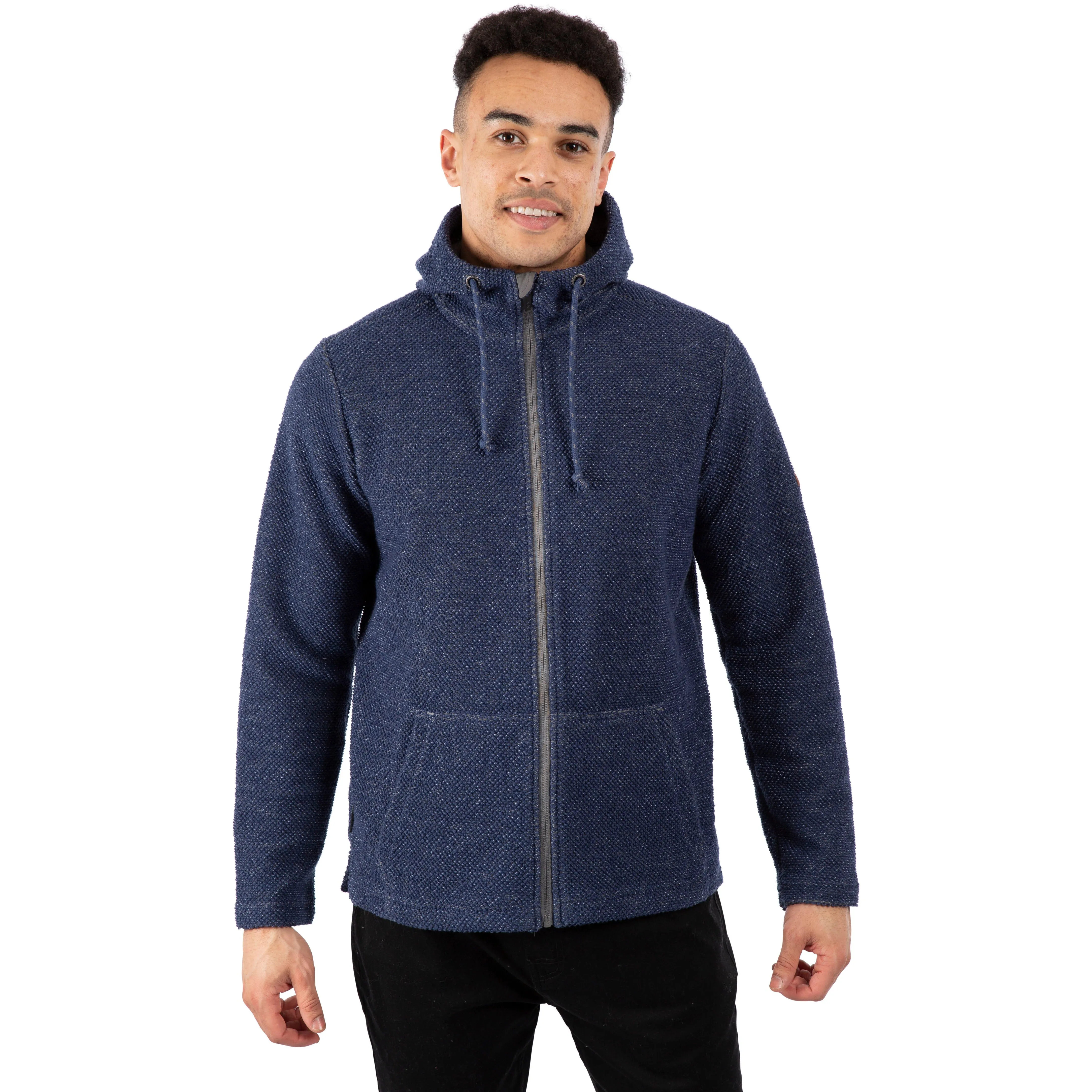 Scawton Men's Knitted Hoodie in Navy