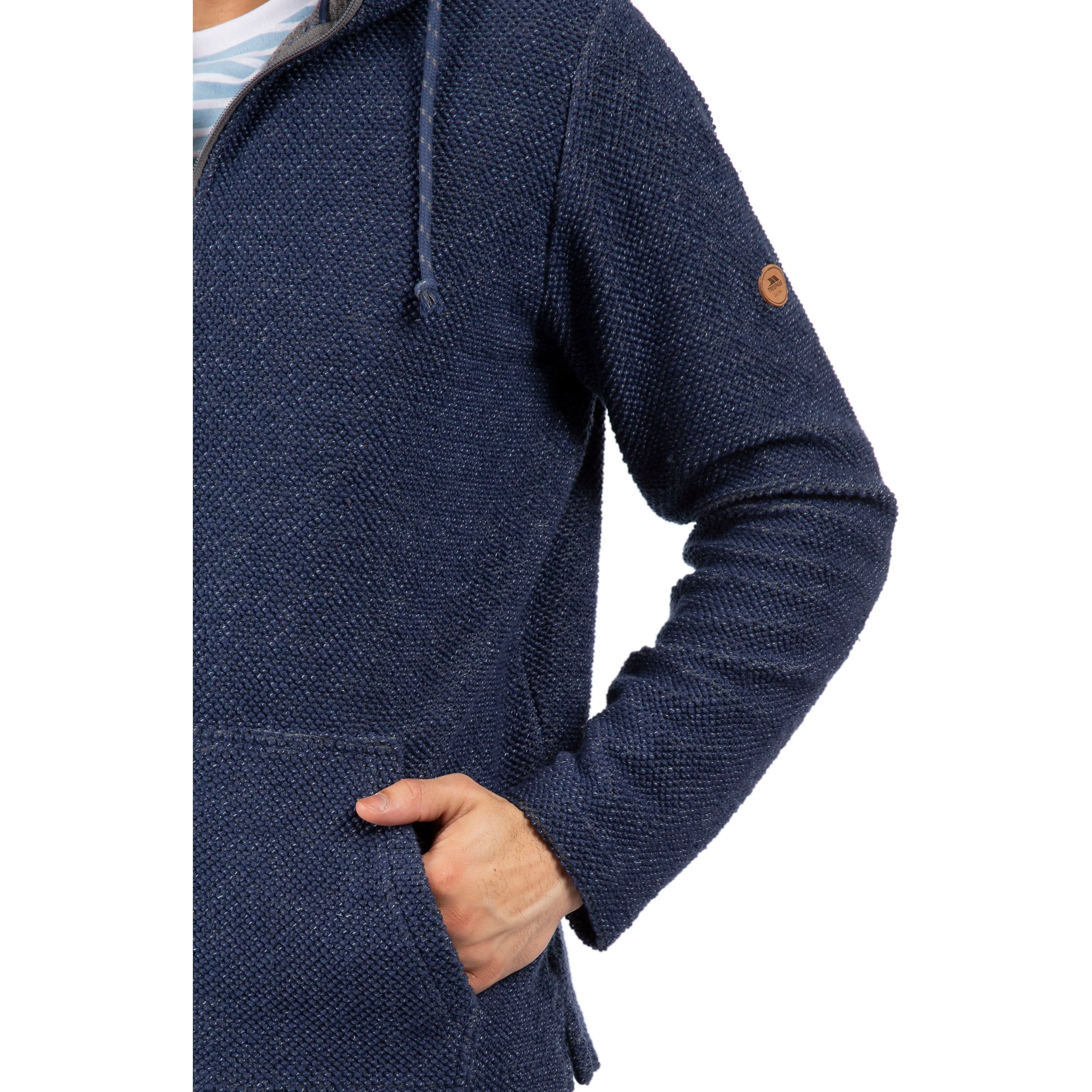 Scawton Men's Knitted Hoodie in Navy