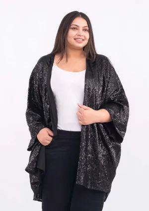 Sequin Open Front Kimono