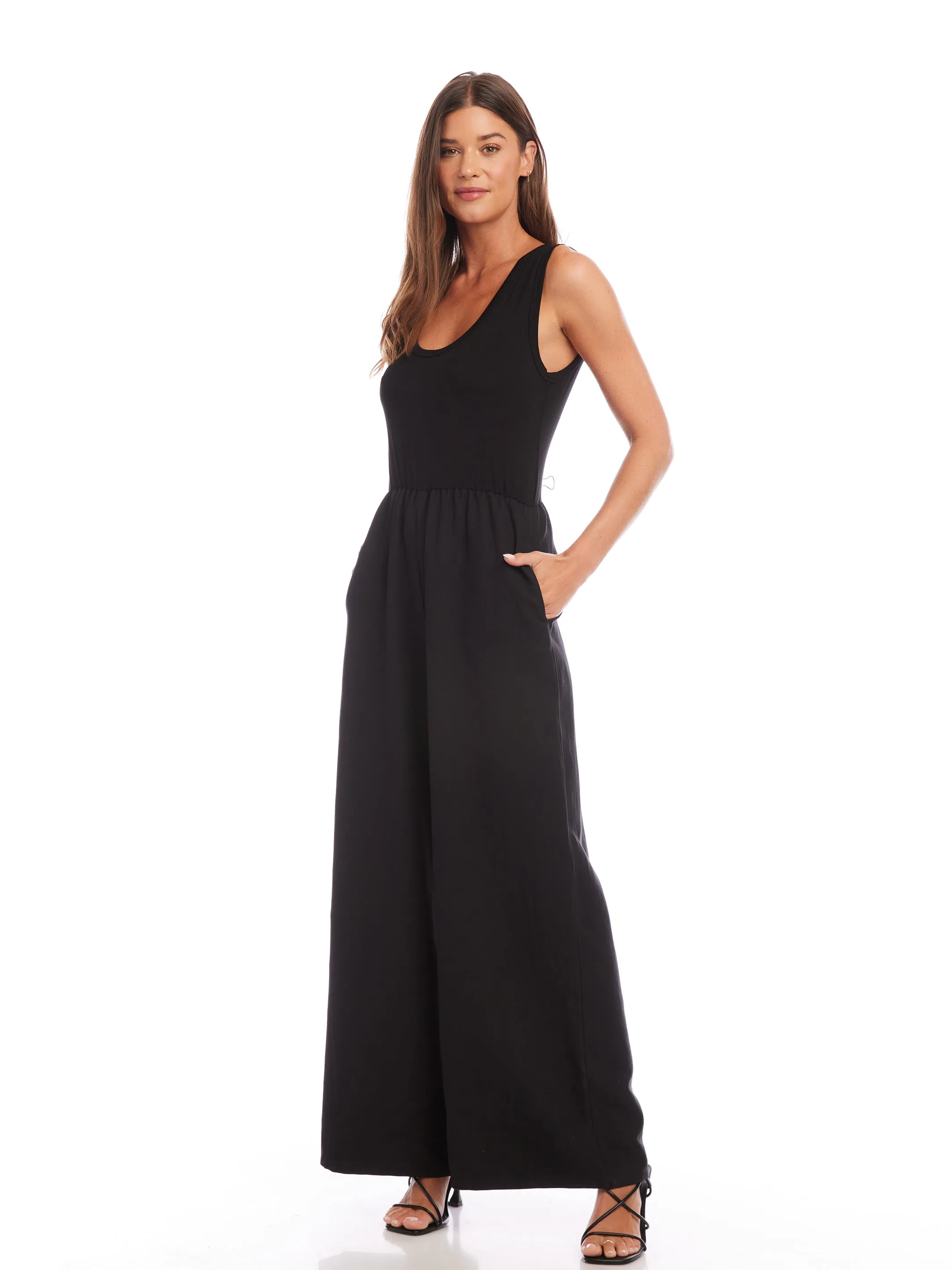 Sleeveless Wide Leg Jumpsuit