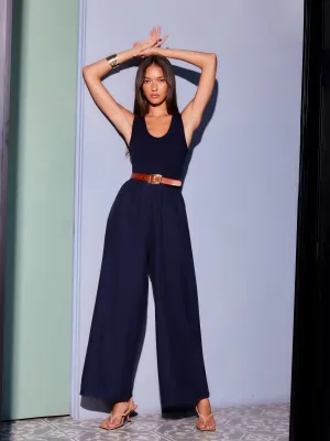 Sleeveless Wide Leg Jumpsuit