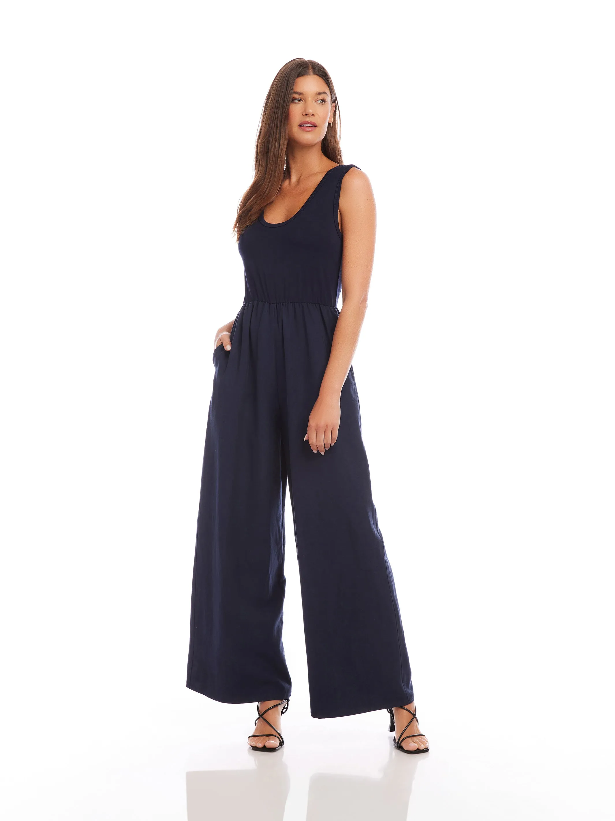 Sleeveless Wide Leg Jumpsuit