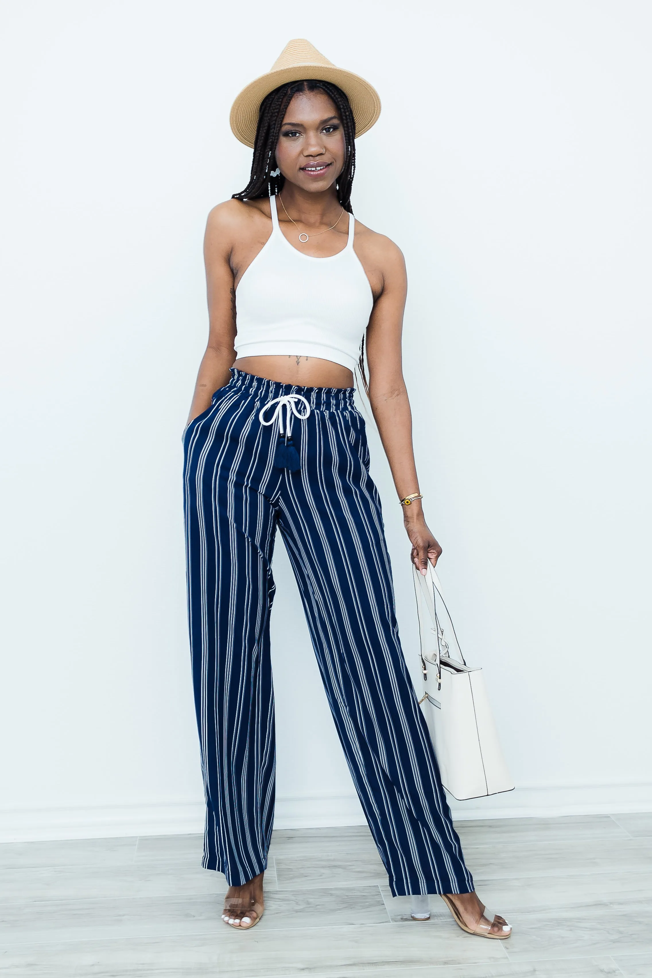 Tall Yacht Pants-Striped