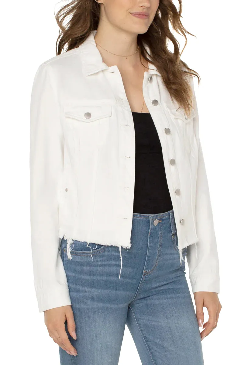 The Angie Shredded Hem Denim Jacket