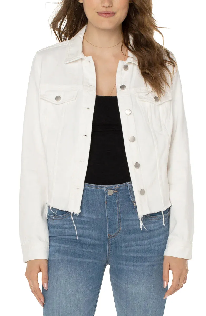 The Angie Shredded Hem Denim Jacket