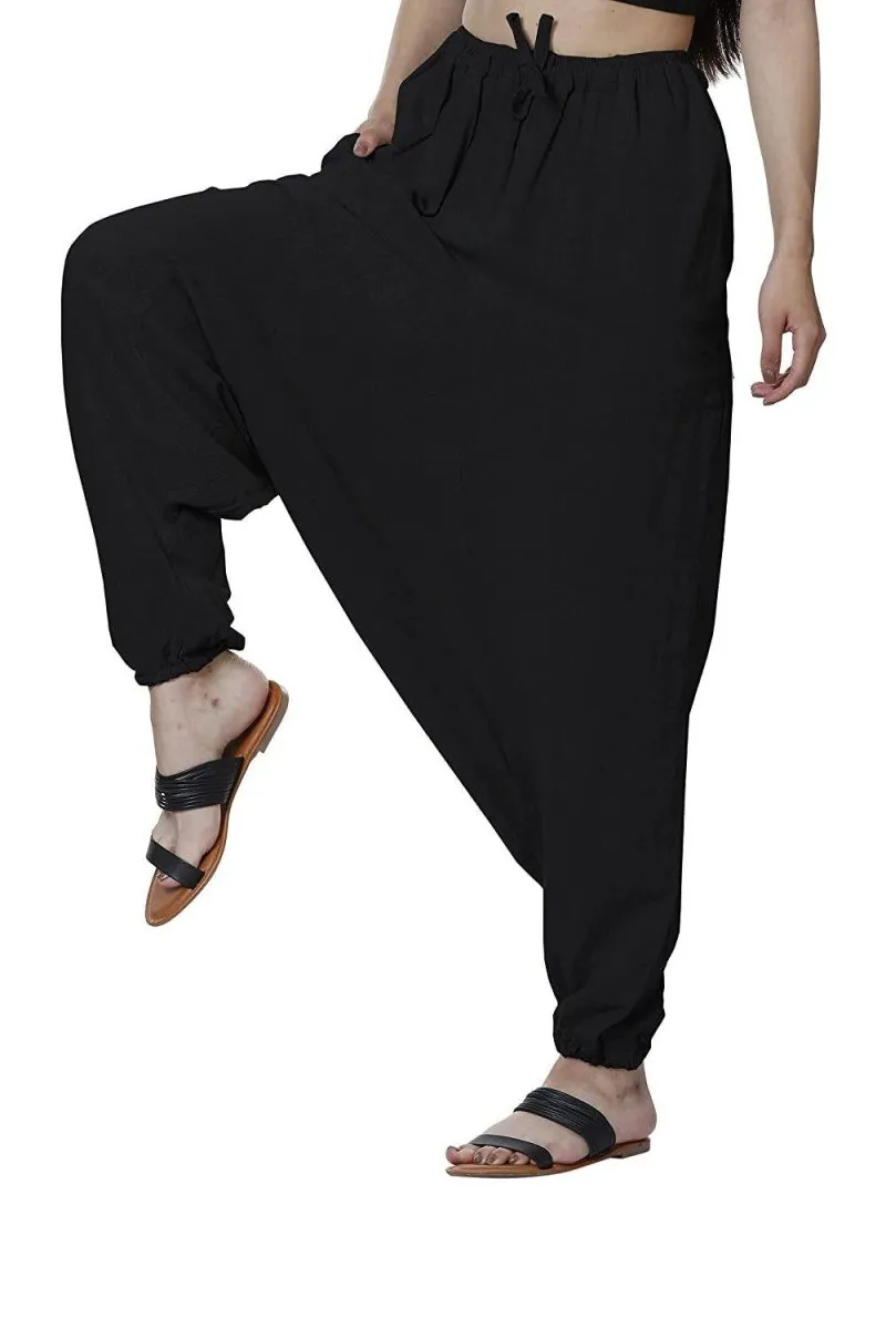 Women's Harem Yoga Pant | Black | Fits Waist Size 28" to 38"